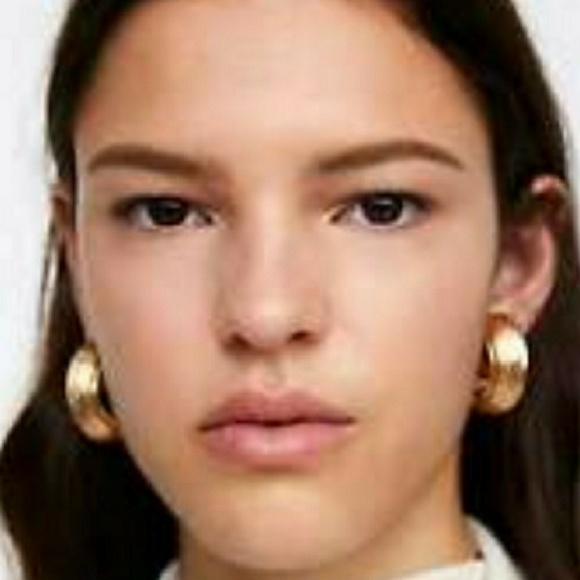 Metallic Hoop Earrings - Picture 1 of 3